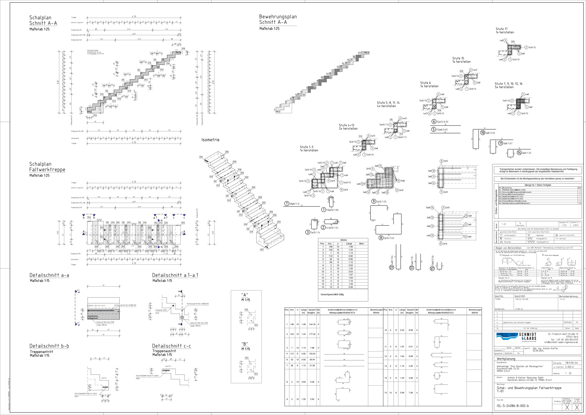 Schal- und Bewehrungsplan Schal- und Bewehrungsplan